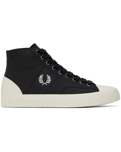 Fred Perry Black Mid Hughes Trainers