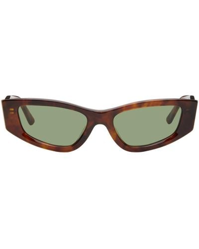 Eckhaus Latta Ssense Exclusive Tortoiseshell 'the Tilt' Sunglasses - Green