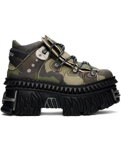 Vetements Khaki New Rock Edition Platform Sneakers - Black