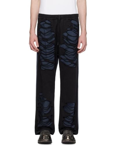 DIESEL Blue & Black Distressed Jeans