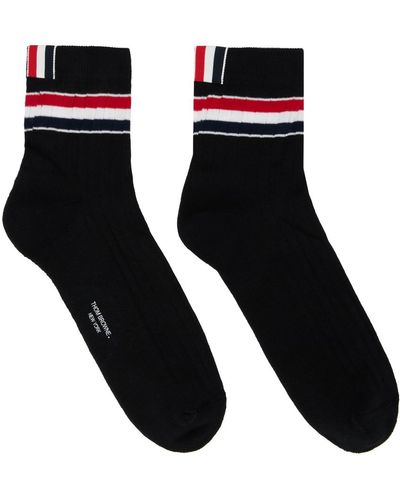 Thom Browne Thom e chaussettes noires à rayures tricolores