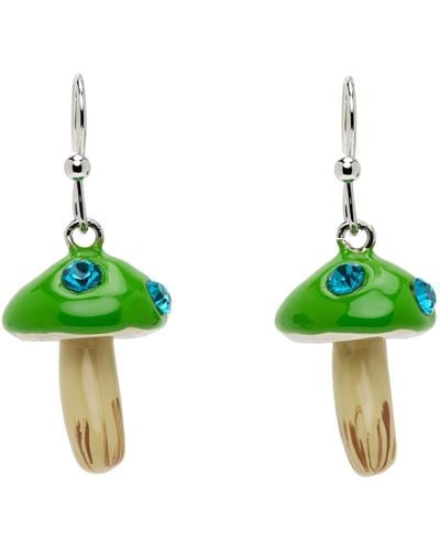 Marni Ssense Exclusive Green Mushroom Earrings