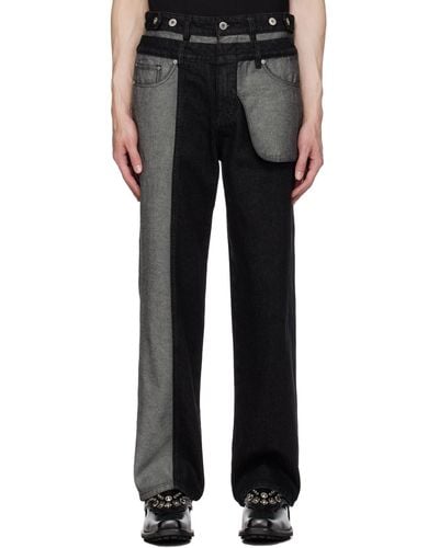 Feng Chen Wang Inside Out Jeans - Black