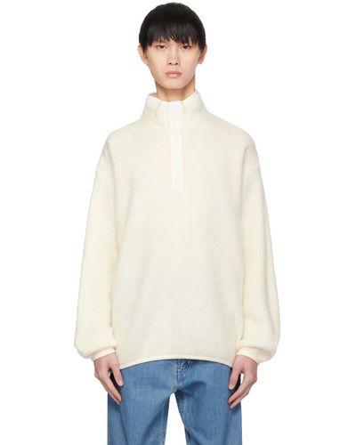Nanamica Off- Placket Sweater - White