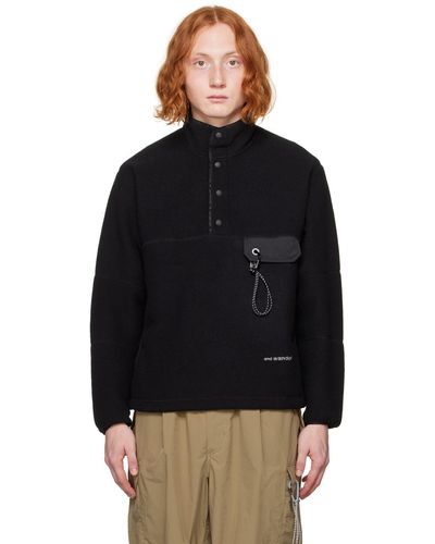 and wander Black Embroidered Sweatshirt