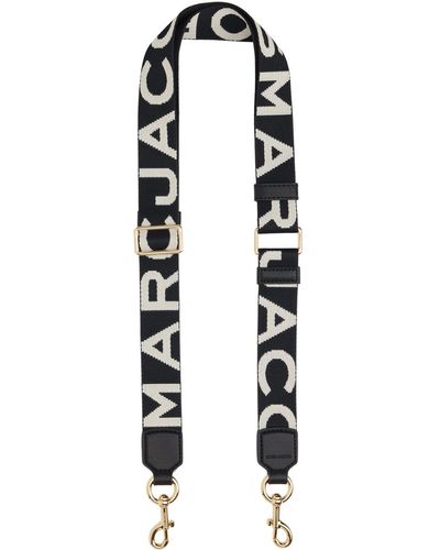 Marc Jacobs Bandoulière mince noir et blanc en sangle à logos