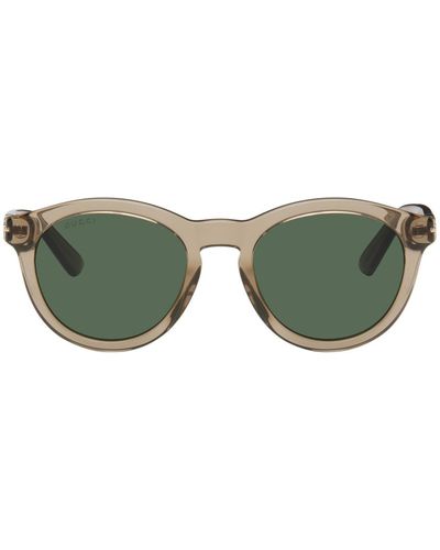 Gucci Brown Round-frame Sunglasses - Green