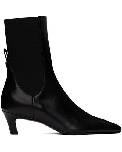 Totême 'The Mid Heel' Leather Boots - Black