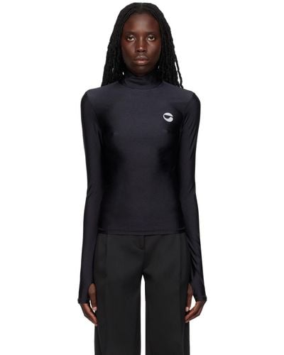 Coperni High Neck Long Sleeve T-shirt - Black