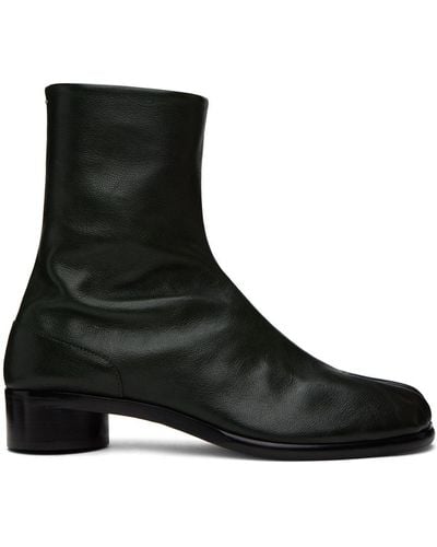 Maison Margiela Green Tabi Boots - Black