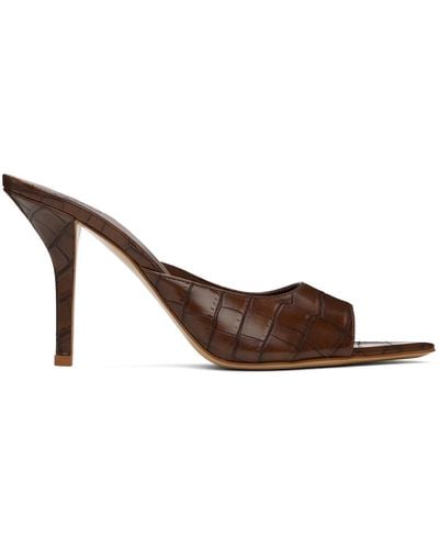 Gia Borghini Giaborghini Brown Perni 04 Croc Heeled Sandals - Black