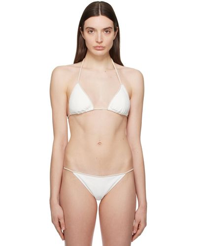 La Perla ホワイト シグネチャ ビキニトップ - ブラック