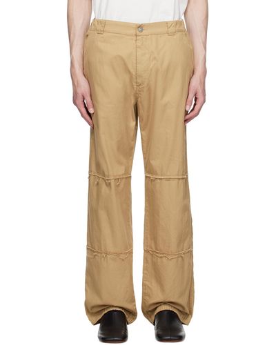 MM6 by Maison Martin Margiela Beige Panelled Trousers - Natural