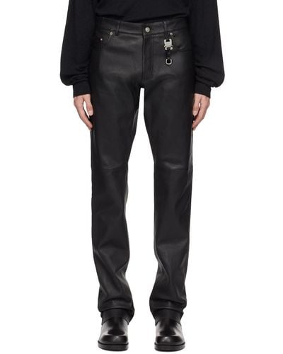 1017 ALYX 9SM Black Buckle Leather Trousers