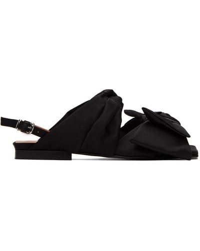 Ganni Black Soft Bow Sandals