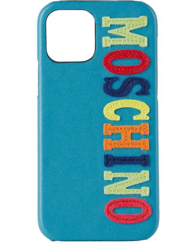 Moschino Logo Iphone 12 Pro Max Case - Blue