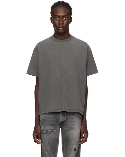 John Elliott T-shirt gris à coutures visibles - Noir
