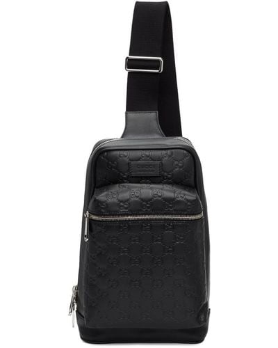 Gucci Black GG Single Strap Backpack