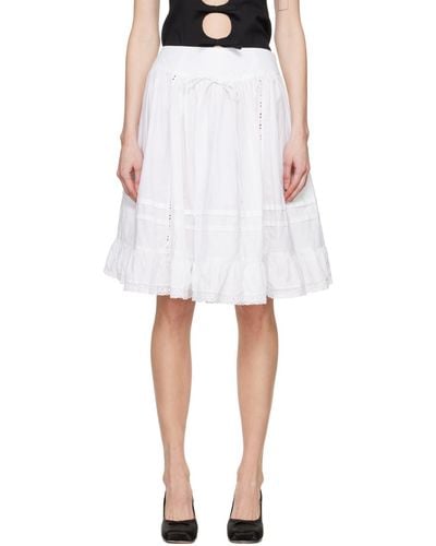 Sandy Liang Calico Midi Skirt - White