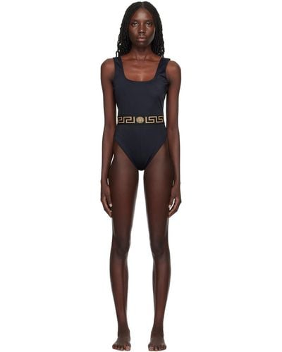 Versace Black Greca Swimsuit
