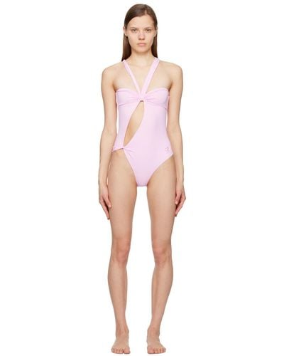 Blumarine Pink Cutout One-piece Swimsuit - Black