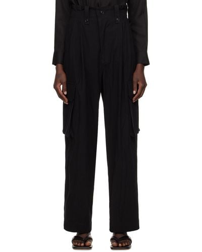 Y's Yohji Yamamoto Bellows Pocket Trousers - Black