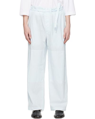 Lemaire Blue Judo Trousers - White