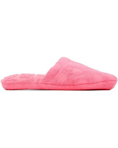 Versace Pink Polka Dot Slippers - Black