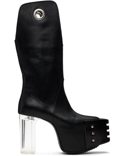 Rick Owens Kowboy Grill Platform 45 Boots - Black