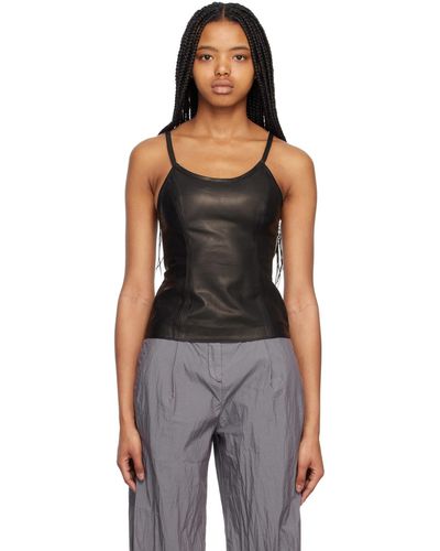Our Legacy Black Zip Leather Camisole