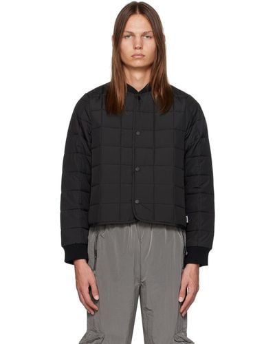 Rains Quilted Bomber Jacket - Black
