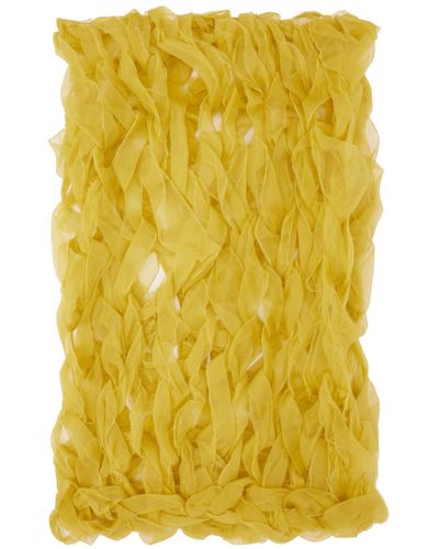 Dries Van Noten Silk Braided Scarf - Yellow
