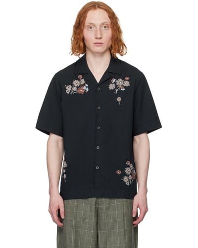 Paul Smith Navy Embroidered Shirt - Black