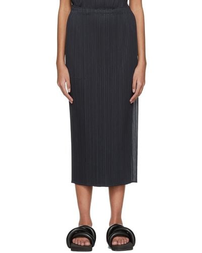 Pleats Please Issey Miyake Monthly Colors March Midi Skirt - Black