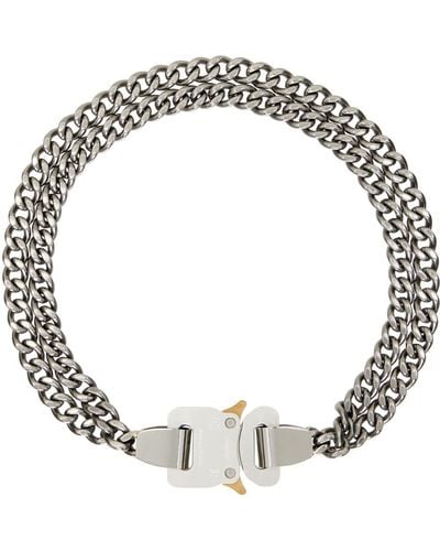 1017 ALYX 9SM Silver 2x Chain Buckle Necklace - Metallic
