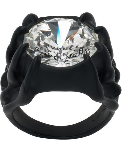 Givenchy G Skull Crystal Ring - Black