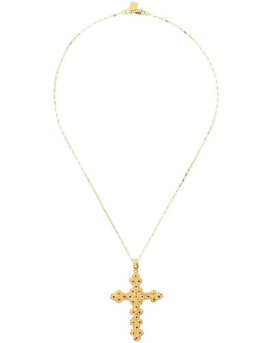 Veneda Carter Collier vc021 doré à pendentif de croix à rubis - Blanc