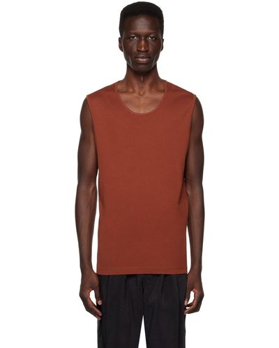 Lemaire Burgundy Ribbed Tank Top - Red