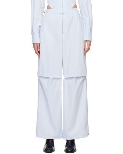 Dion Lee Blue Flight Trousers - White