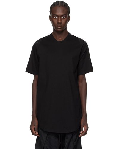 Julius T-shirt noir à ourlet pan de chemise