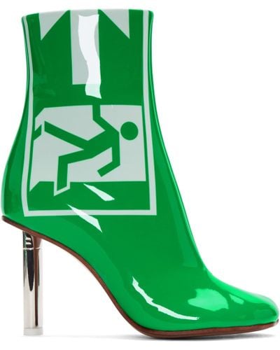 Vetements Green Patent Exit Lighter Boots