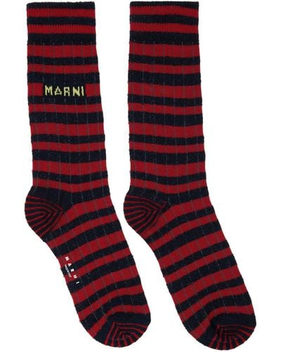 Marni Striped Socks - Red
