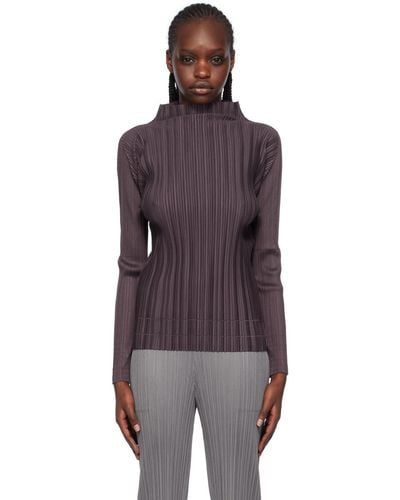 Pleats Please Issey Miyake Purple Soft Pleats Turtleneck