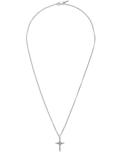 Emanuele Bicocchi Mini Cross Pendant Necklace - Metallic
