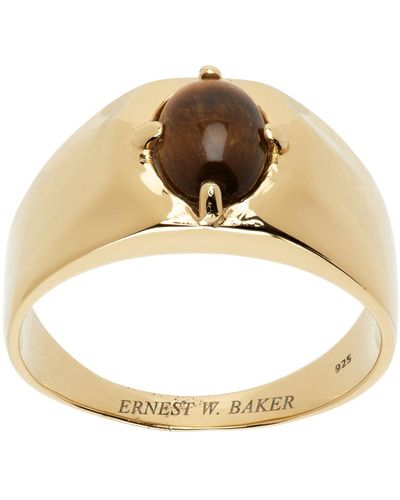 Ernest W. Baker ゴールド Tiger's Eye リング - メタリック