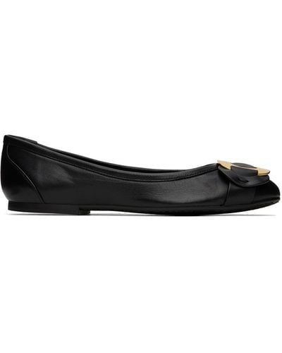 See By Chloé Chany Leather Ballerina Shoes - Black