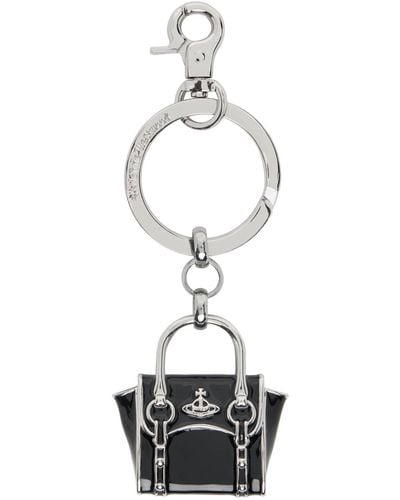 Vivienne Westwood Porte-clés noir en métal à breloque de sac betty
