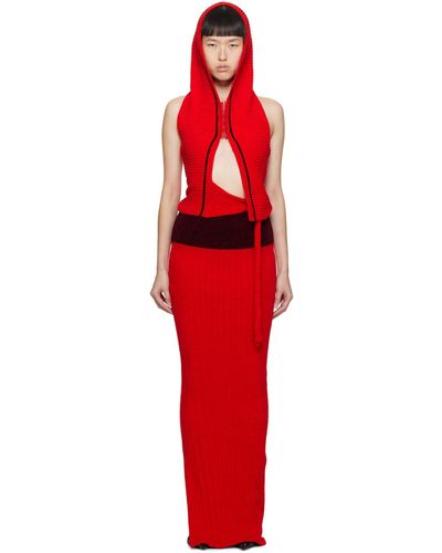 OTTOLINGER Hooded Maxi Dress - Red