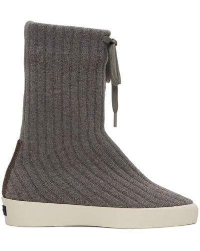 Fear Of God Moc Knit High Sneakers - Grey