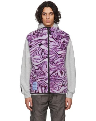 McQ Mcq Purple Fleece Gillet Vest
